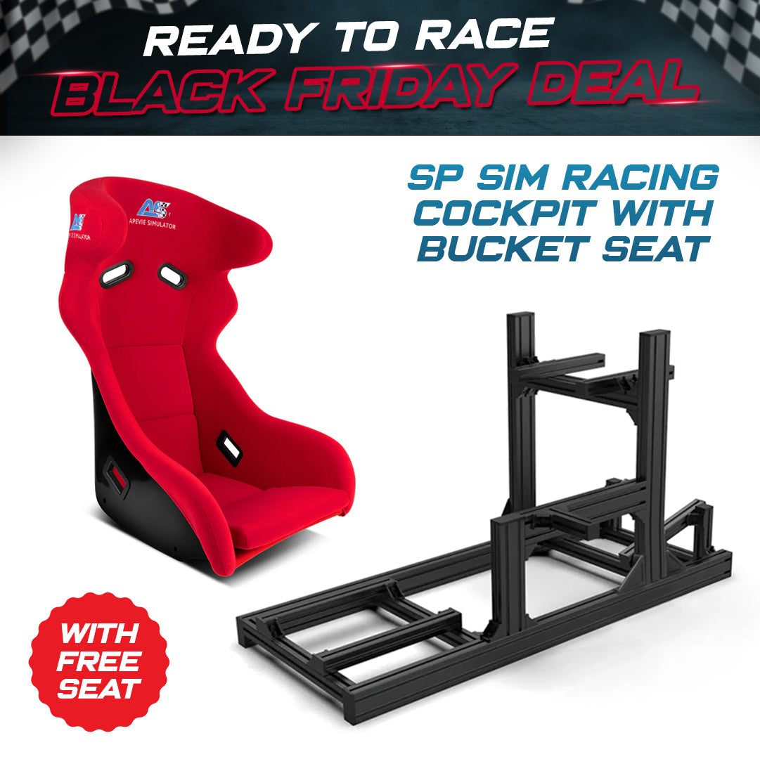 Apevie Simulator SP Sim Racing Cockpit with Bucket Seat